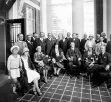 Group gathering at Essondale Hospital (later renamed Male Chronic Unit, subsequently renamed, West Lawn)