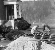 Working on the Farm Cottage at Essondale (area subsequently known as Colony Farm) 1929 